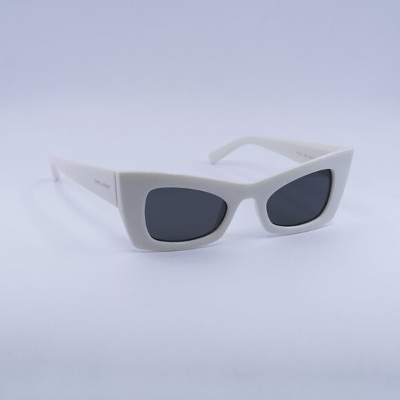 Saint Laurent SL702 003 Sunglasses Ivory Cat Eye Frame, Grey Lenses main image 7